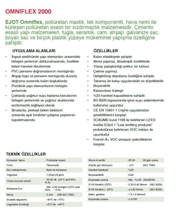 Ejot OMNIFLEX 2000 Poliüretan Sosis Mastik 600 ml (Siyah) - Görsel 3